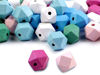 Dřevěné korálky 12x16 mm - 250 ks - mix