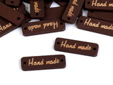 Dřevěná cedulka / ozdoba Handmade 10x30 mm - 100 ks - 3 hnědá tmavá