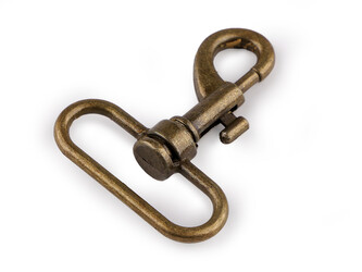 Kovová karabina s obrtlíkem průvlek 38 mm - 10 ks - 2 staromosaz