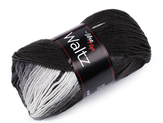 Pletací příze Waltz 100 g - 1 ks - 12 (5714) šedá černá