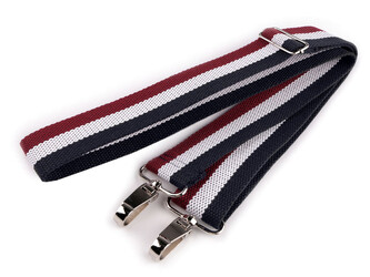 Textilní ucho / popruh na tašku s karabinami šíře 3,8 cm - 1 ks - 24 červená modrá tmavá