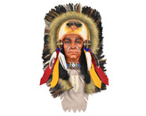 Závěsná dekorace Indiánský náčelník s orlem 60 cm - var. B