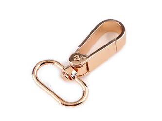 Kovová karabina s obrtlíkem průvlek 25 mm - 2 ks - 6 růžové zlato