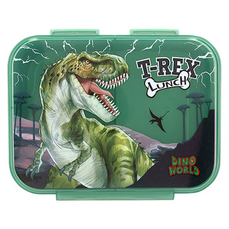 Svačinový box s přihrádkami Dino World, Zelený, T-REX Lunch