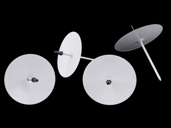 Bodce na svíčky Ø7 cm - 4 ks - 1 bílá lesk