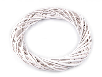 Proutěný věnec Ø30 cm - 1 ks - 1 bílá