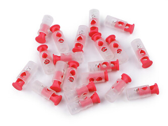 Brzdičky s dvěmi dírkami 9x24 mm - 500 ks - 2 červená