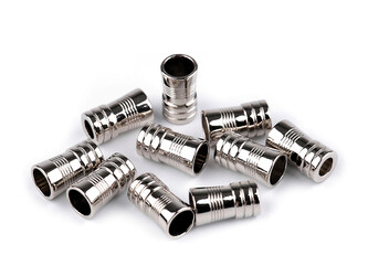 Kovová koncovka na šňůru Ø5 mm / ozdoba - 20 ks - 1 nikl