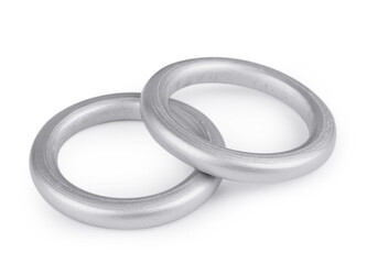 Dřevěný barevný kroužek vnější Ø70 mm - 10 ks - 2 stříbrná