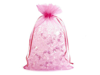 Dárkový pytlík 15x24 cm organza - 100 ks - 8 (15x24 cm) růžová ostrá sv.