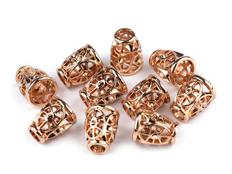 Kovová koncovka na šňůru Ø4,5 mm / ozdoba - 20 ks - 3 růžové zlato