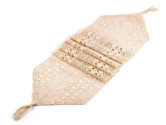 Paličkovaný běhoun / ubrus 34x175 cm - 1 ks - 2 režná