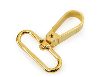 Kovová karabina s obrtlíkem průvlek 39 mm - 2 ks - 5 žluté zlato