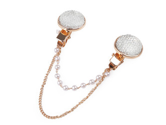 Spona dragoun s broušenými kamínky a perlami - 1 ks - 6 crystal zlatá