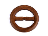Dřevěná spona / průvlek na oděvy a macrame, Ø60 mm - 10 ks - 3 hnědá