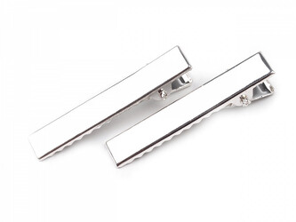 Spona do vlasů plochá se zoubky délka 40 mm - 50 ks - 1 stříbrná