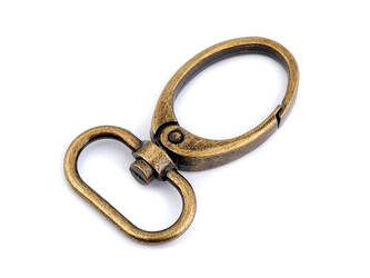 Kovová karabina s obrtlíkem průvlek 25 mm - 2 ks - 2 staromosaz