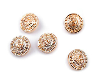 Kovový knoflík velikost 24"; 32" - 100 ks - 1 (24") růžové zlato