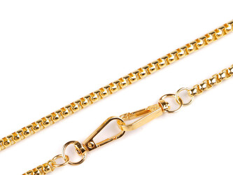 Řetízek na kabelky a mobilní telefony s karabinou délka 120 cm - 1 ks - 2 žluté zlato