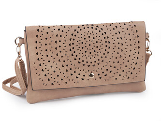 Kabelka s vysekávaným vzorem 16x26 cm - 1 ks - 5 béžová