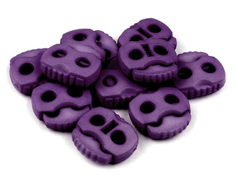 Brzdičky s dvěmi dírkami 20x20 mm - 500 ks - 36 fialová