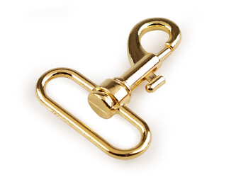 Kovová karabina s obrtlíkem průvlek 38 mm - 10 ks - 3 zlatá světlá