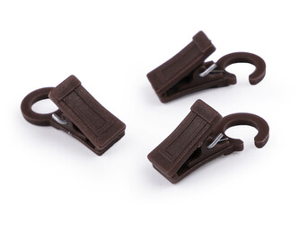 Žabky na záclony s háčkem - 10 ks - 6 hnědá