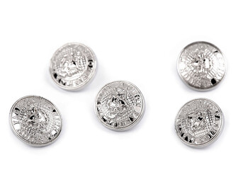 Kovový knoflík velikost 24" - 25 ks - 1 nikl