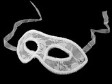 Karnevalová maska - škraboška - 1 ks - 1 bílá