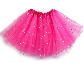 Karnevalová sukýnka s flitry - 1 ks - 6 růžová pink