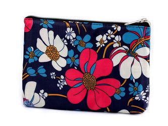 Skládací nákupní taška se zipem 39x40 cm - 1 ks - 41 modrá tmavá květy