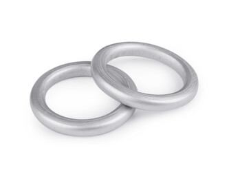 Dřevěný barevný kroužek vnější Ø58 mm - 10 ks - 2 stříbrná