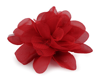 Šifónový květ Ø8 a 9 cm - 4 ks - 19 (9 cm) červená