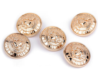 Kovový knoflík velikost 32"; 40" - 20 ks - 4 (40") růžové zlato