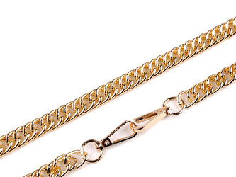 Řetízek na kabelky s karabinou délka 120 cm - 1 ks - 2 zlatá klasik