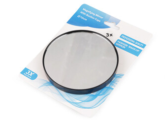 Zvětšovací zrcátko s přísavkami Ø9; 10 cm - 1 ks - 3 (10 cm, 3x) černá