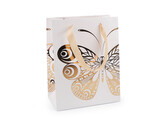 Dárková taška motýl - 4 ks - 1 bílá zlatá