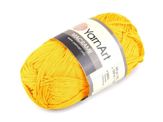 Pletací příze Macrame Ø2 mm 90 g - 1 ks - 18 (142) žlutá máslová