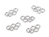 Kovová ozdoba olympijské kruhy 12x24 mm - 5 ks - platina