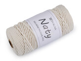 Bavlněná pletací příze macrame Naty Ø3 mm rozčesávací - 1 ks - 2 režná světlá