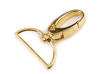 Kovová karabina s obrtlíkem průvlek 32 mm - 10 ks - 5 žluté zlato