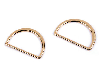 Polokroužek na textilní pásky šíře 25 mm plochý - 50 ks - 4 růžové zlato