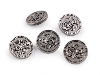 Kovový knoflík velikost 28"; 32"; 36" - 5 ks - 3 (36") nikl antik