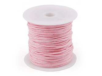 Šňůra bavlněná Ø1 mm voskovaná - 1 ks - 15 růžová nejsv.