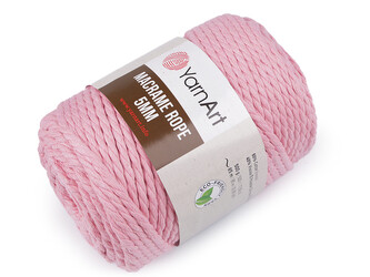 Pletací příze Macrame Rope Ø5 mm 500 g rozčesávací - 1 ks - 21 (762) růžová světlá