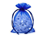 Dárkový pytlík 10x15 cm organza - 10 ks - 8 modrá kobaltová