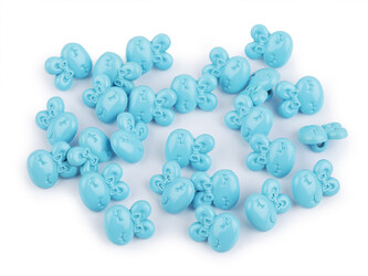 Knoflík dětský velikost 28" zajíc - 25 ks - 4 modrá azurová