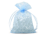 Dárkový pytlík puntíky 13x18 cm organza - 10 ks - 5 modrá světlá