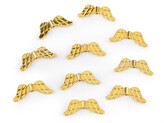 Ozdobný díl andělská křídla 12x29 mm - 10 ks - zlatá