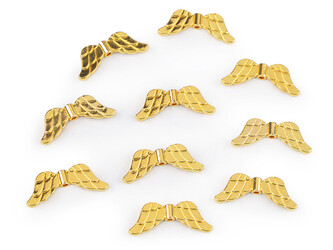 Ozdobný díl andělská křídla 12x29 mm - 10 ks - zlatá